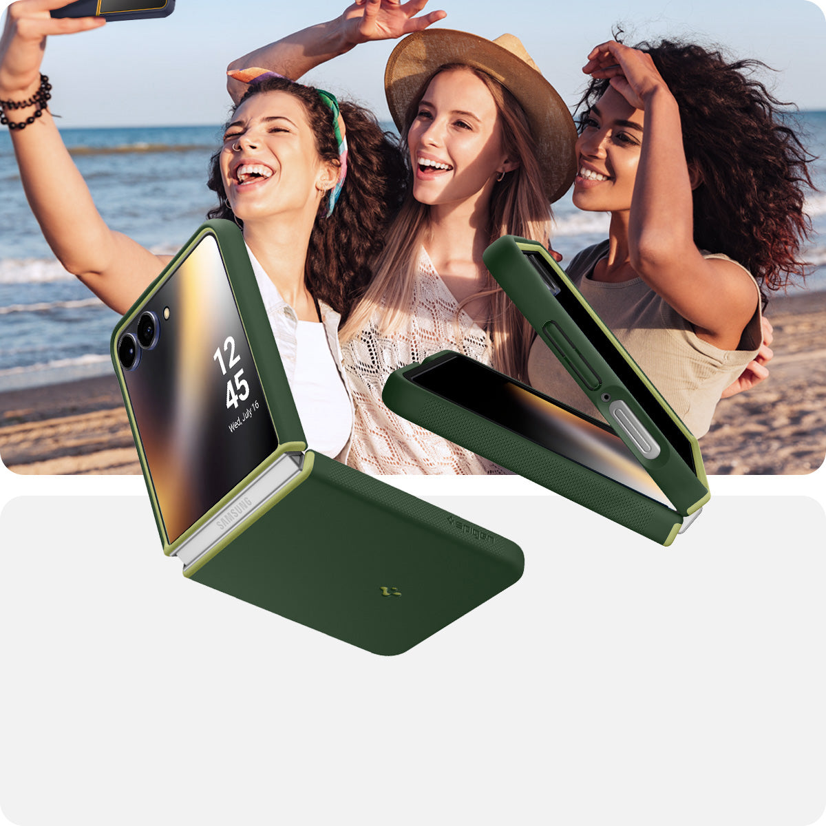 Handyhülle für Galaxy Z Flip7, Spigen Nano Pop Mag mit MagSafe, Grün