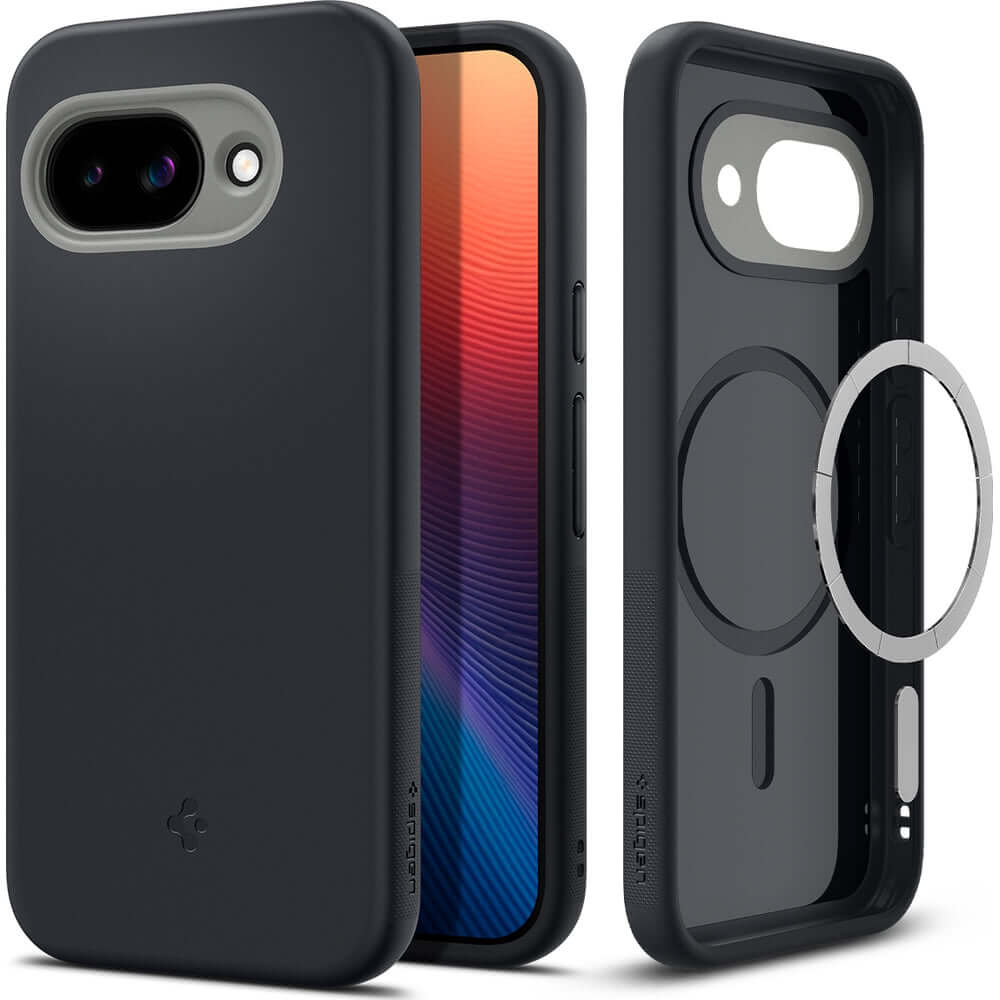 Handyhülle für Google Pixel 9a, Spigen Nano Pop Mag mit MagSafe, Schwarz-Grau