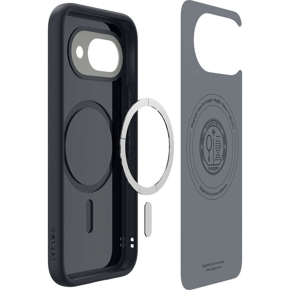 Handyhülle für Google Pixel 9a, Spigen Nano Pop Mag mit MagSafe, Schwarz-Grau