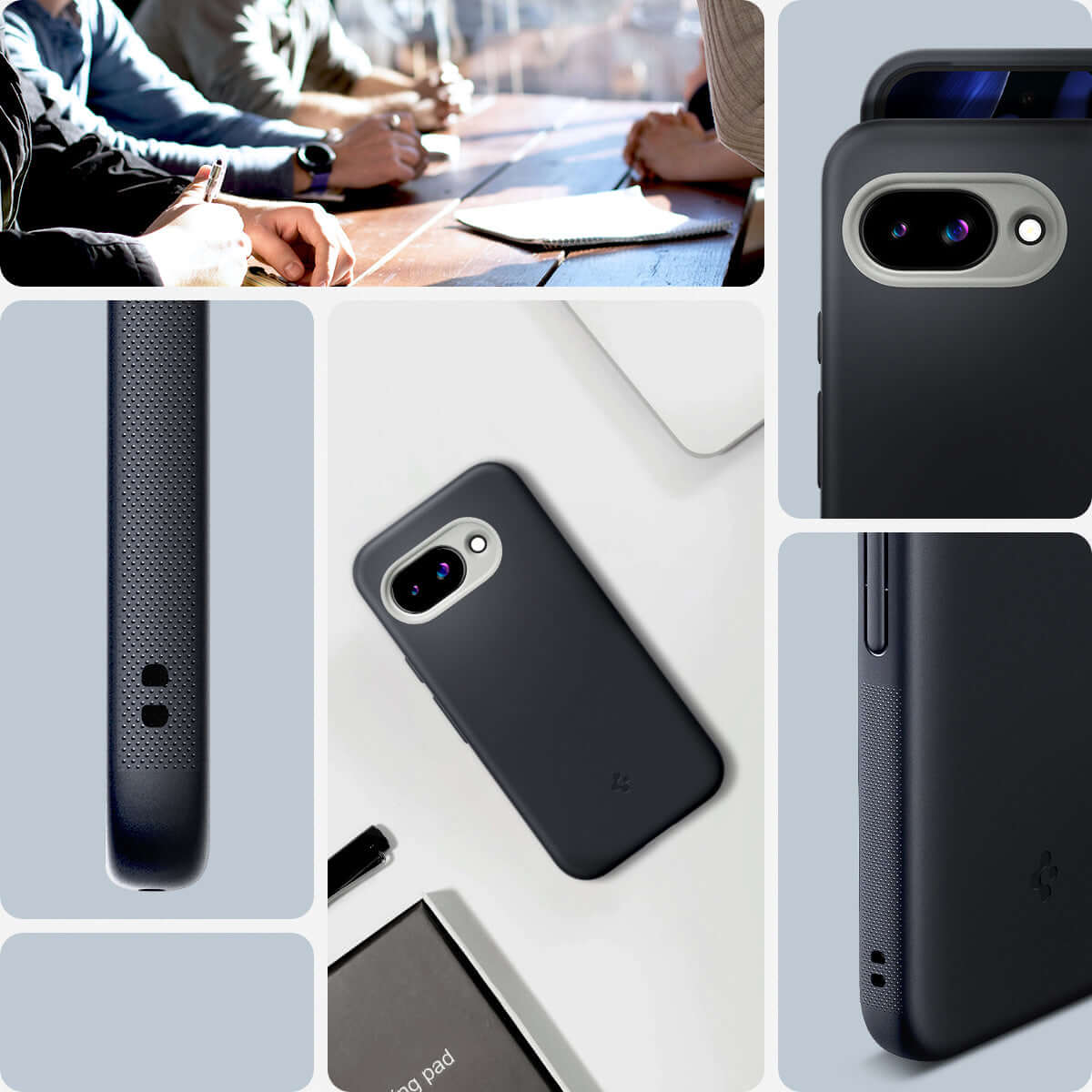 Handyhülle für Google Pixel 9a, Spigen Nano Pop Mag mit MagSafe, Schwarz-Grau