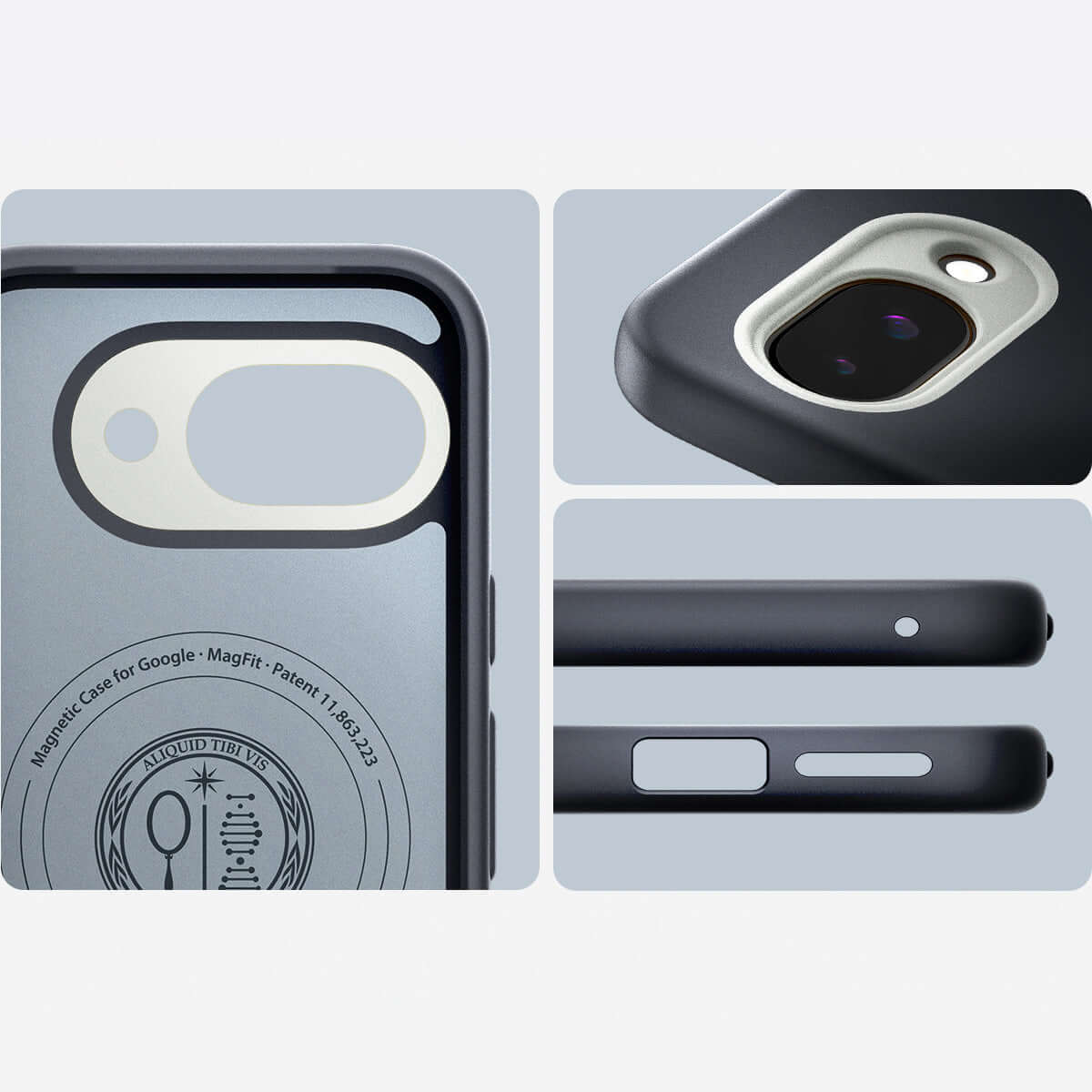 Handyhülle für Google Pixel 9a, Spigen Nano Pop Mag mit MagSafe, Schwarz-Grau