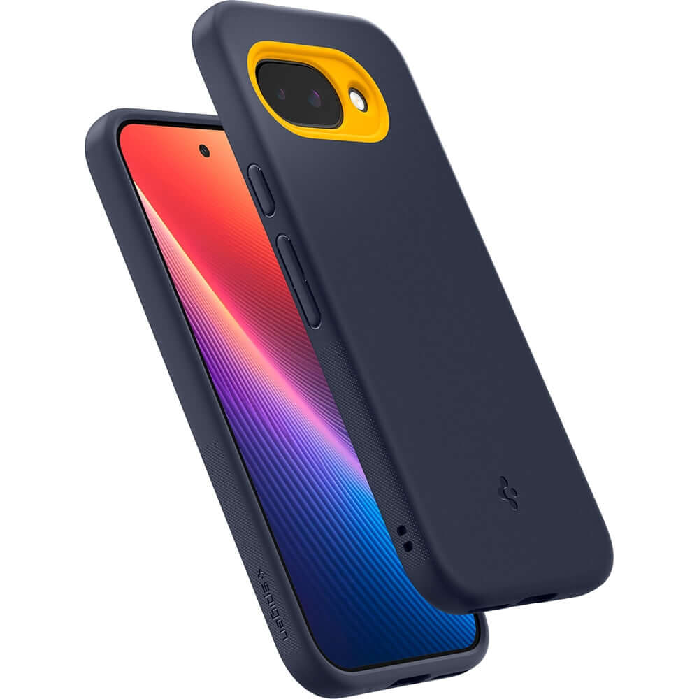 Handyhülle für Google Pixel 9a, Spigen Nano Pop Mag mit MagSafe, Dunkelblau-Gelb