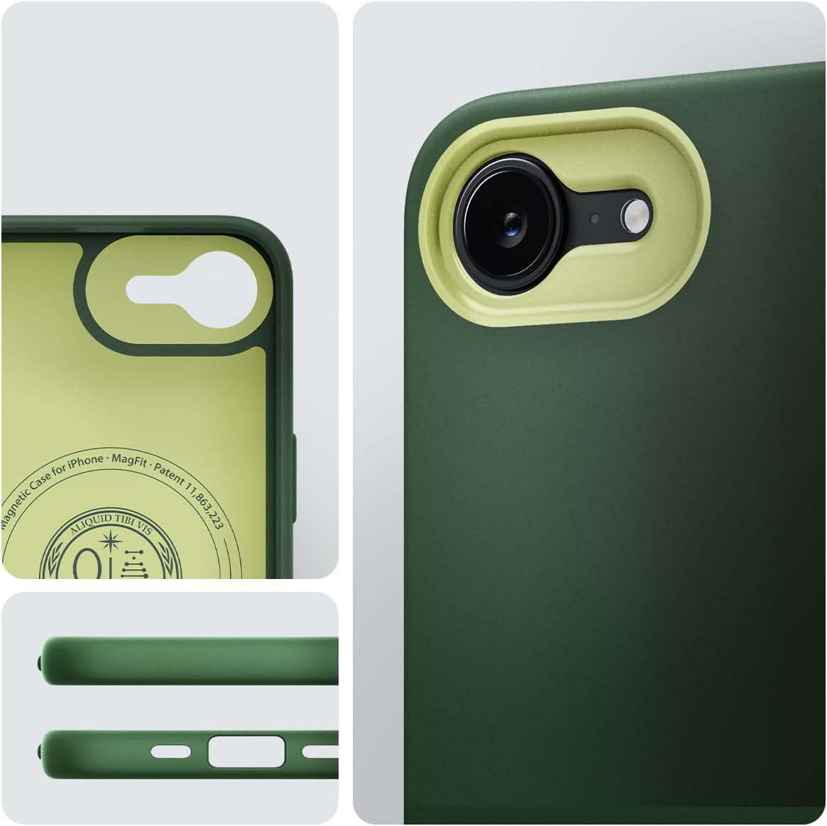 Handyhülle für iPhone 17e / 16e, Spigen Nano Pop Mag mit MagSafe, Grün