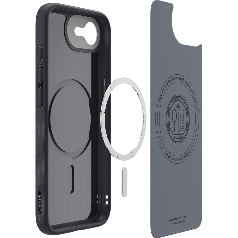 Handyhülle für iPhone 17e / 16e, Spigen Nano Pop Mag mit MagSafe, Schwarz-Grau
