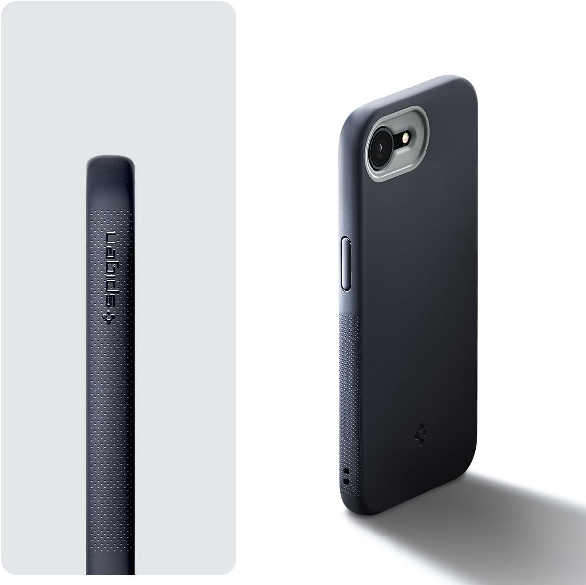 Handyhülle für iPhone 17e / 16e, Spigen Nano Pop Mag mit MagSafe, Schwarz-Grau