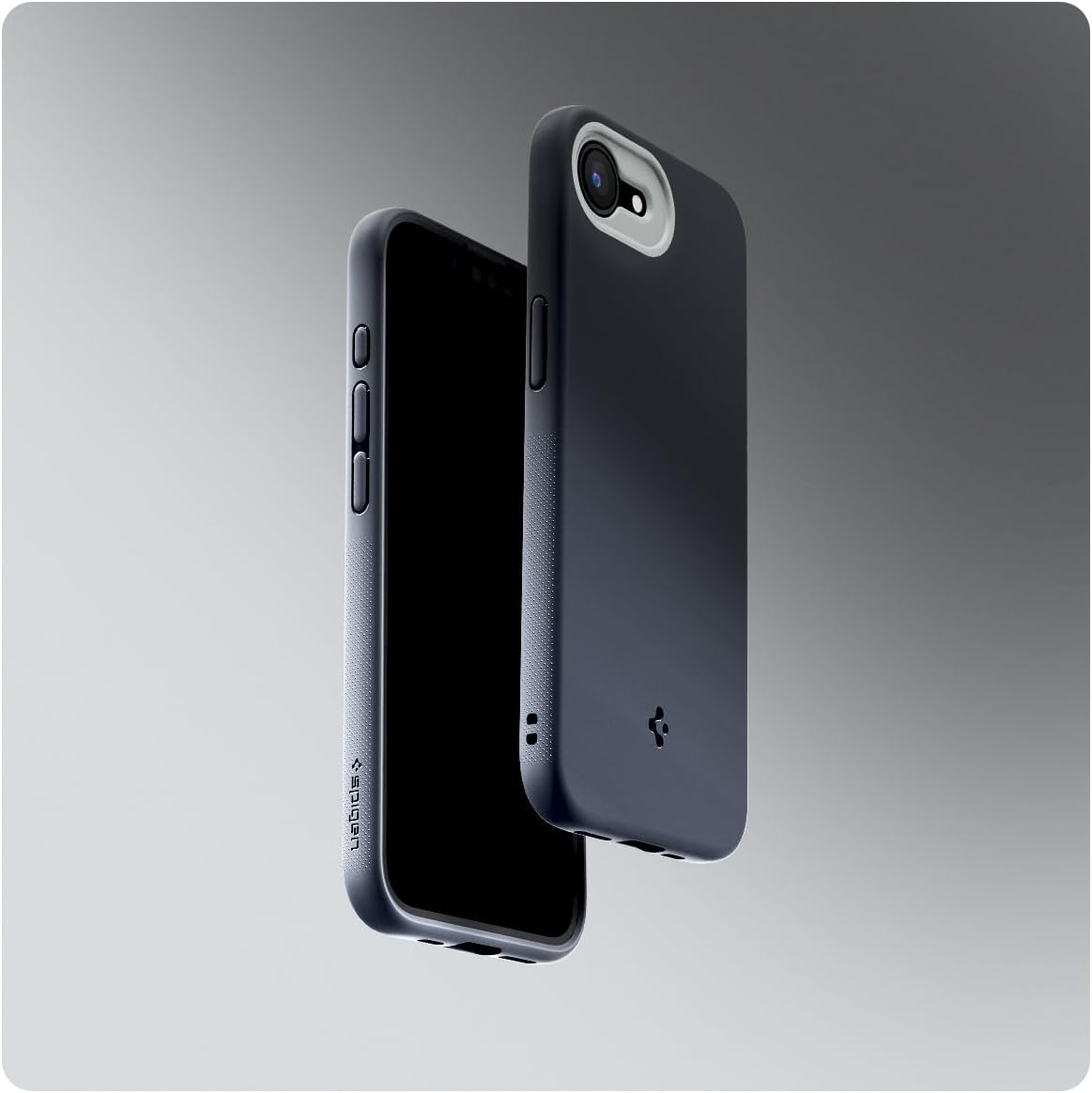 Handyhülle für iPhone 17e / 16e, Spigen Nano Pop Mag mit MagSafe, Schwarz-Grau