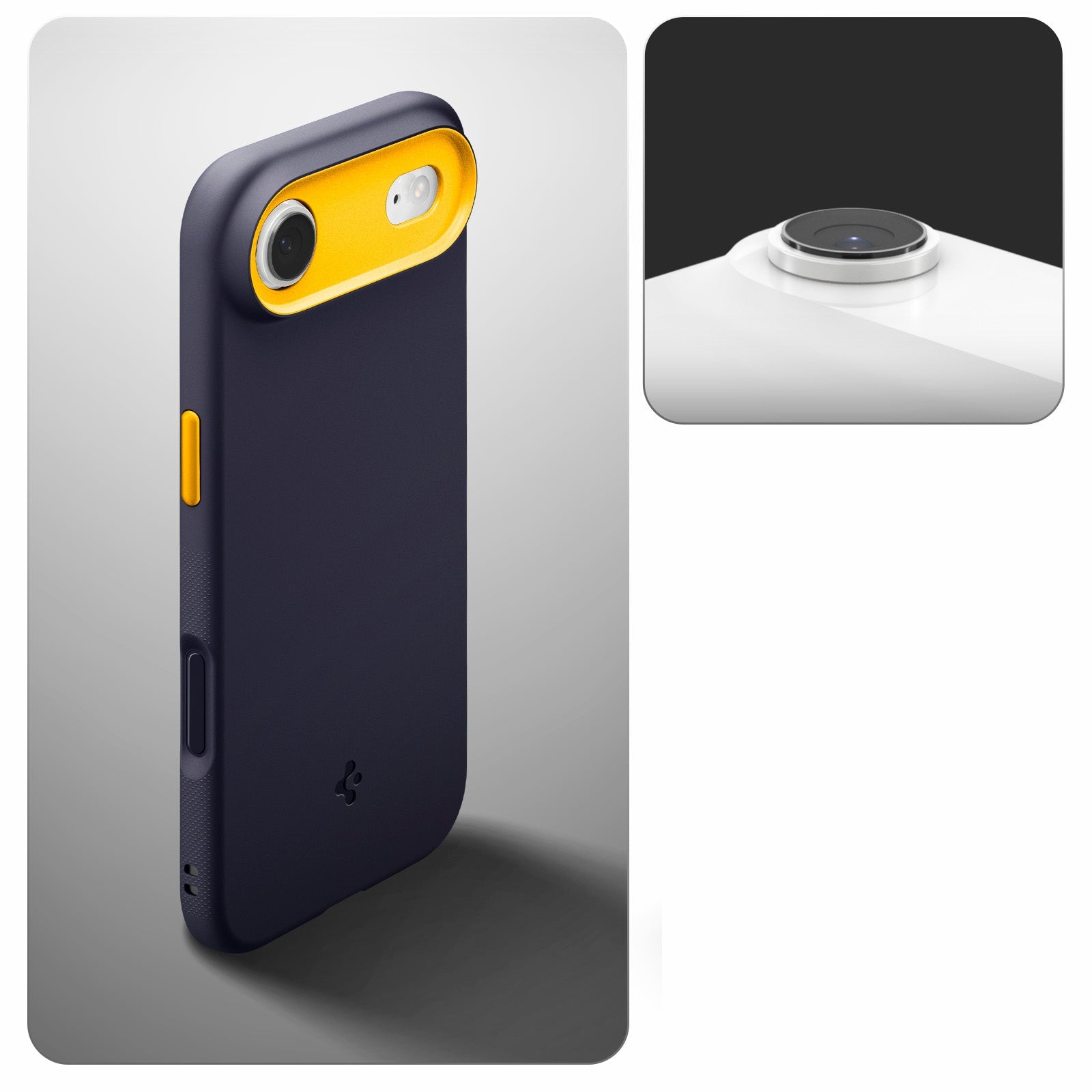 Handyhülle für iPhone Air, Spigen Nano Pop Mag mit MagSafe, Dunkelblau und Gelb