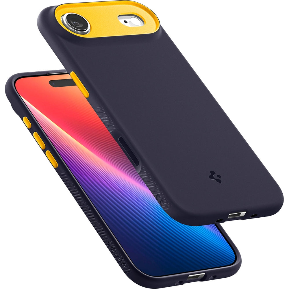 Handyhülle für iPhone Air, Spigen Nano Pop Mag mit MagSafe, Dunkelblau und Gelb