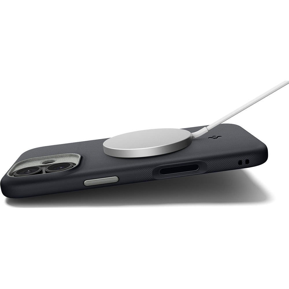 Handyhülle für iPhone 17, Spigen Nano Pop Mag mit MagSafe, Schwarz und Grau