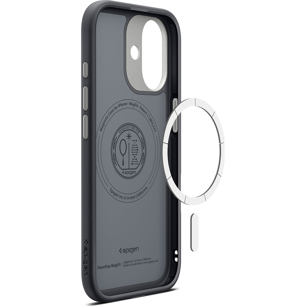 Handyhülle für iPhone 17, Spigen Nano Pop Mag mit MagSafe, Schwarz und Grau