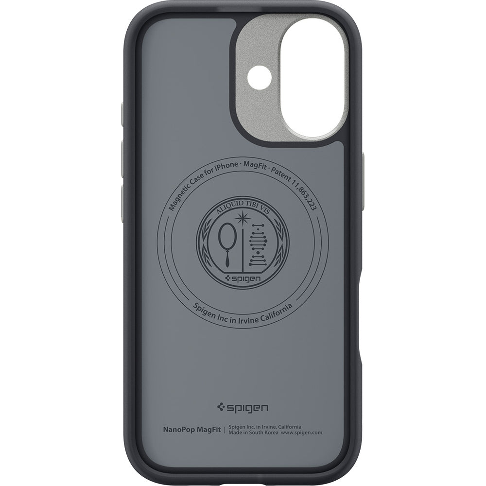 Handyhülle für iPhone 17, Spigen Nano Pop Mag mit MagSafe, Schwarz und Grau
