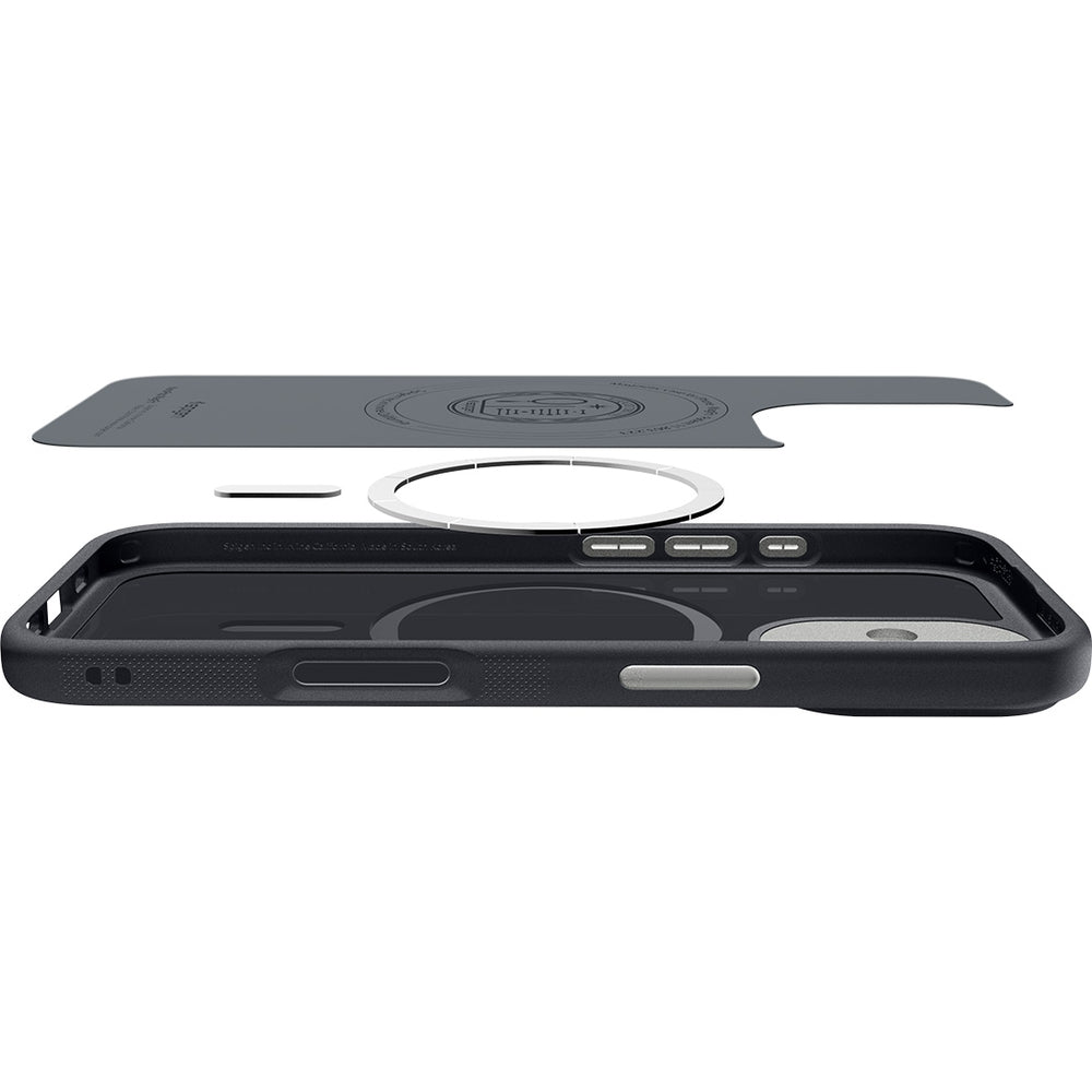 Handyhülle für iPhone 17, Spigen Nano Pop Mag mit MagSafe, Schwarz und Grau