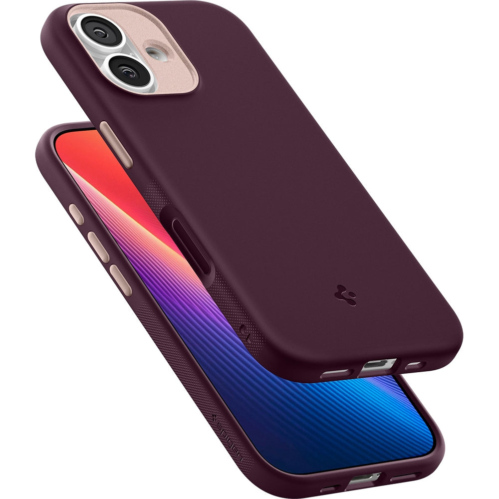Handyhülle für iPhone 17, Spigen Nano Pop Mag mit MagSafe, Dunkelrot-Rosa