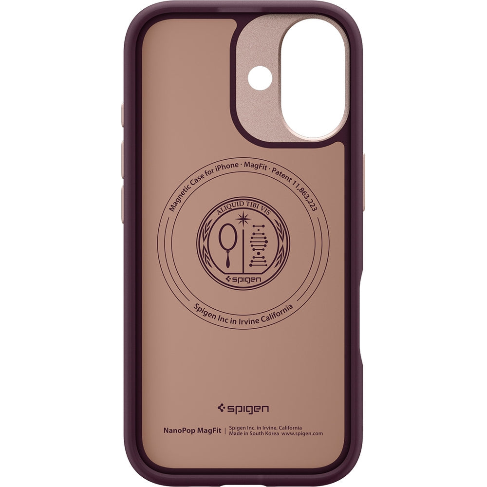 Handyhülle für iPhone 17, Spigen Nano Pop Mag mit MagSafe, Dunkelrot-Rosa