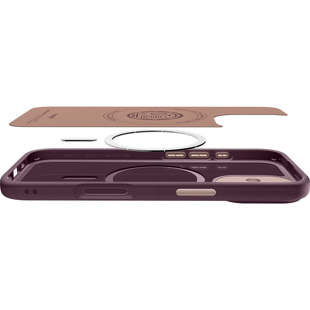Handyhülle für iPhone 17, Spigen Nano Pop Mag mit MagSafe, Dunkelrot-Rosa
