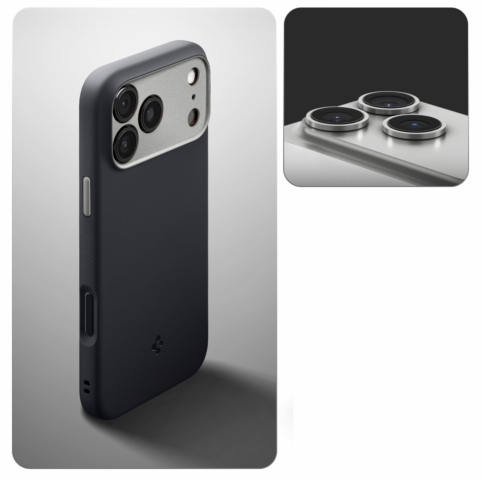 Handyhülle für iPhone 17 Pro, Spigen Nano Pop Mag mit MagSafe, Schwarz und Grau