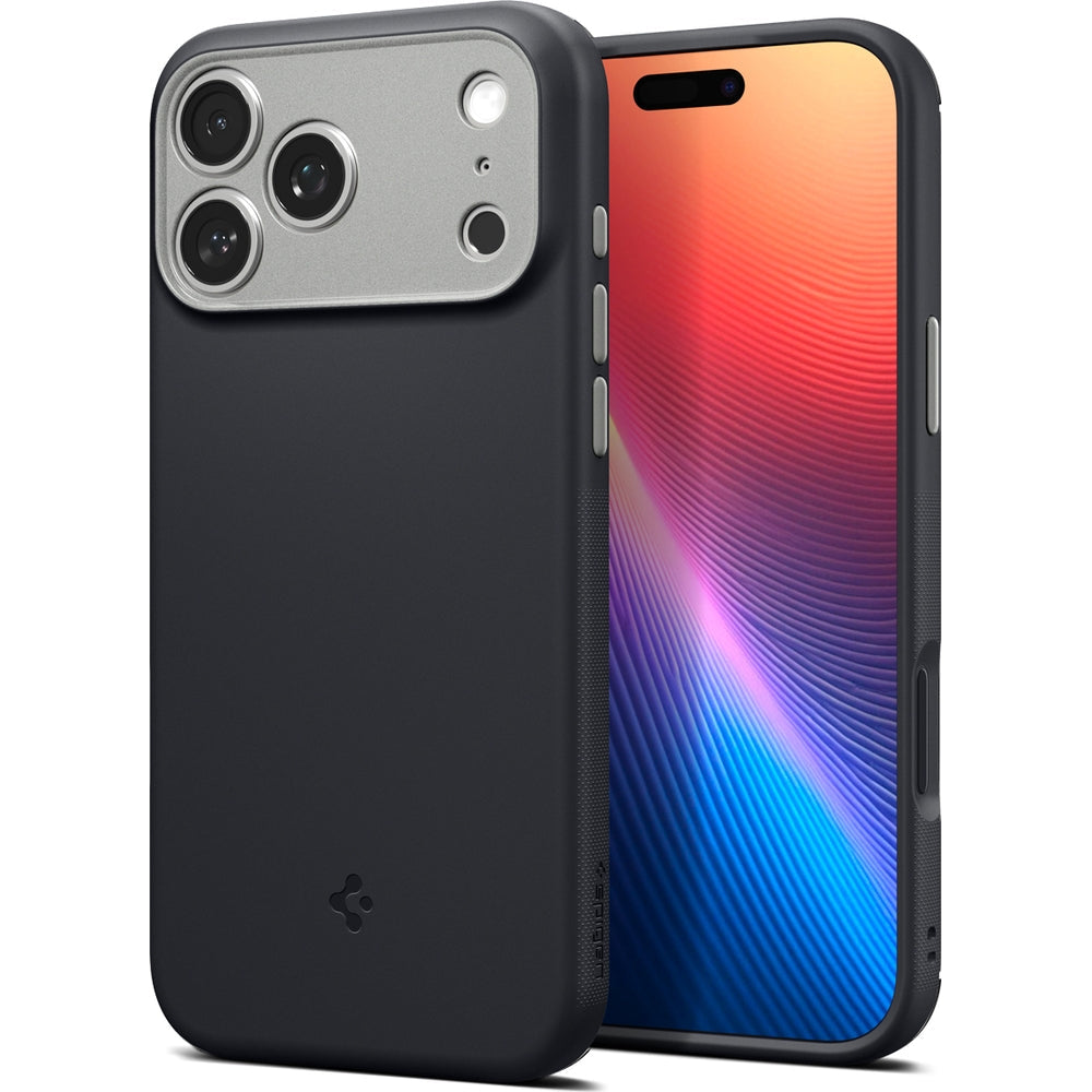 Handyhülle für iPhone 17 Pro, Spigen Nano Pop Mag mit MagSafe, Schwarz und Grau
