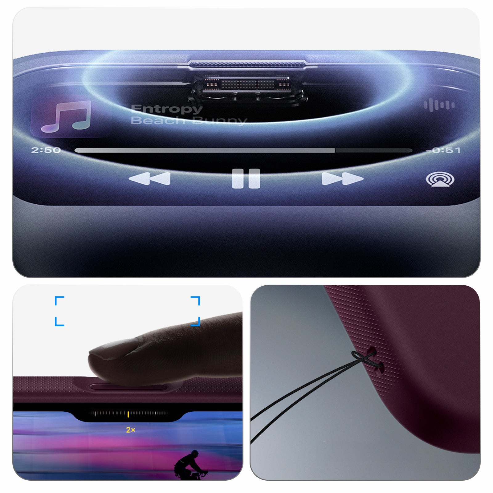 Handyhülle für iPhone 17 Pro, Spigen Nano Pop Mag mit MagSafe, Dunkelrot-Rosa