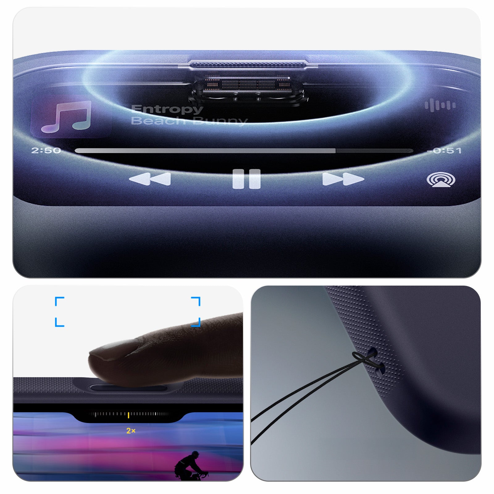 Handyhülle für iPhone 17 Pro Max, Spigen Nano Pop Mag mit MagSafe, Dunkelblau und Gelb