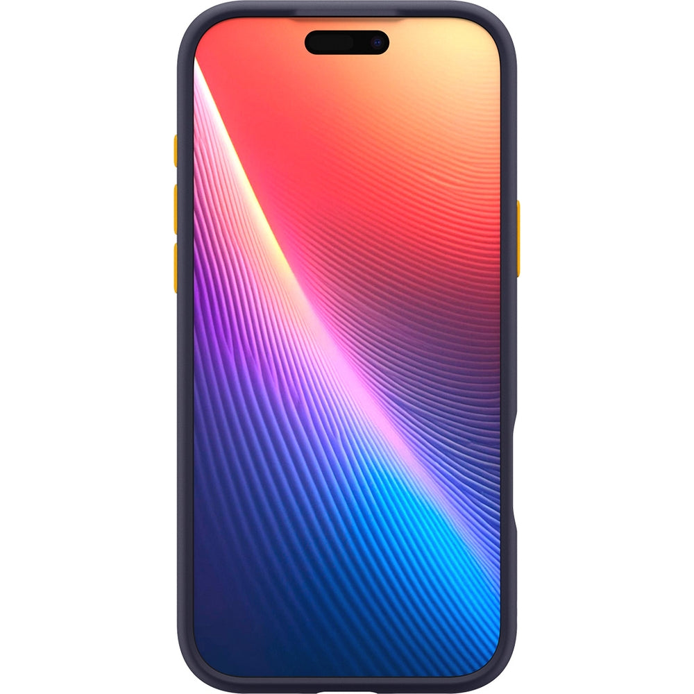 Handyhülle für iPhone 17 Pro Max, Spigen Nano Pop Mag mit MagSafe, Dunkelblau und Gelb