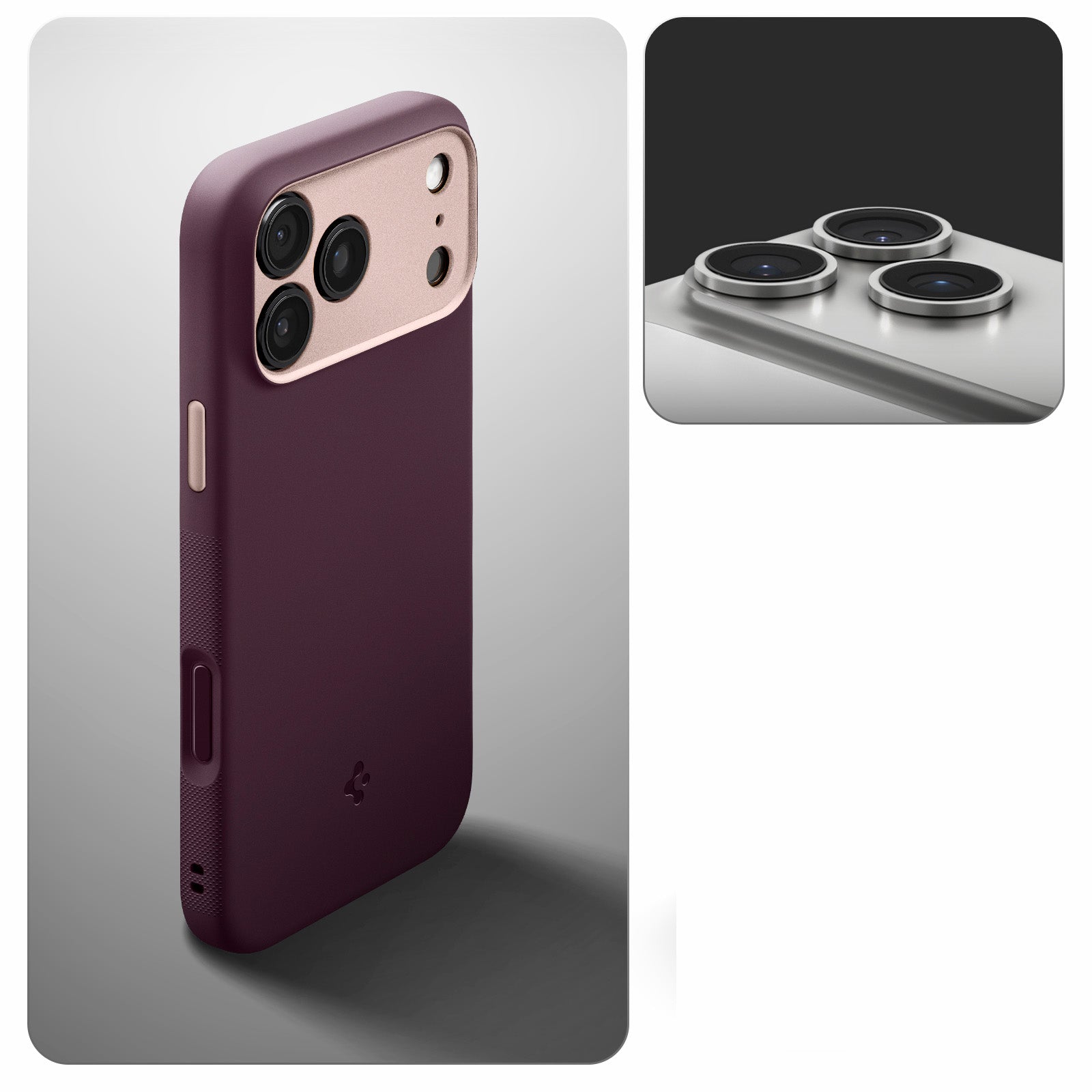 Handyhülle für iPhone 17 Pro Max, Spigen Nano Pop Mag mit MagSafe, Dunkelrot-Rosa