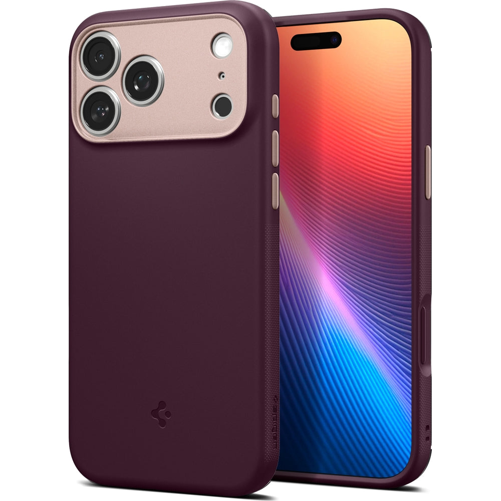 Handyhülle für iPhone 17 Pro Max, Spigen Nano Pop Mag mit MagSafe, Dunkelrot-Rosa