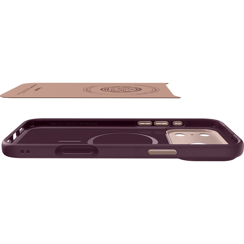 Handyhülle für iPhone 17 Pro Max, Spigen Nano Pop Mag mit MagSafe, Dunkelrot-Rosa