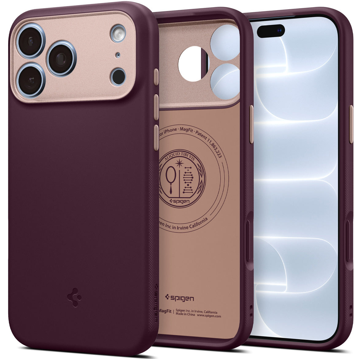 Handyhülle für iPhone 18 Pro Max, Spigen Nano Pop Mag mit MagSafe, Dunkelrot-Rosa (3/9)