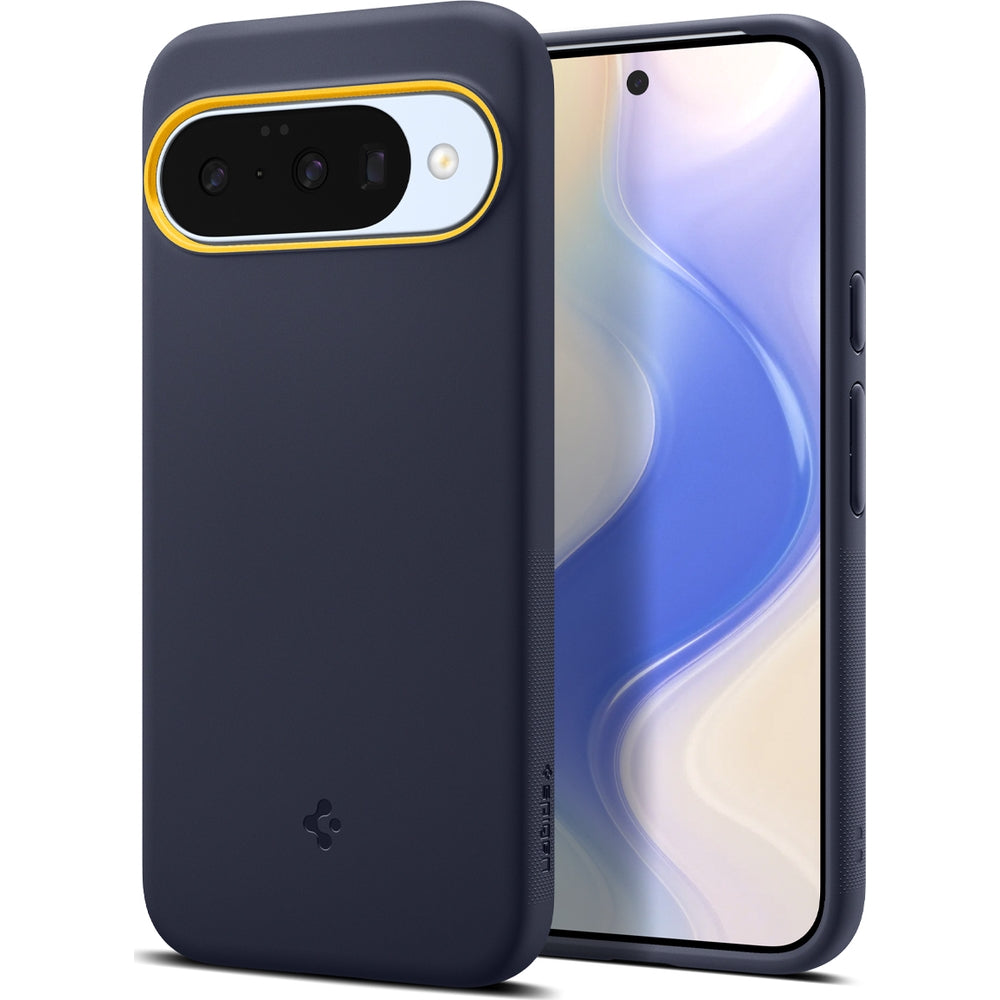 Handyhülle für Google Pixel 10 Pro / Pixel 10, Spigen Nano Pop Mag mit MagSafe, Dunkelblau und Gelb