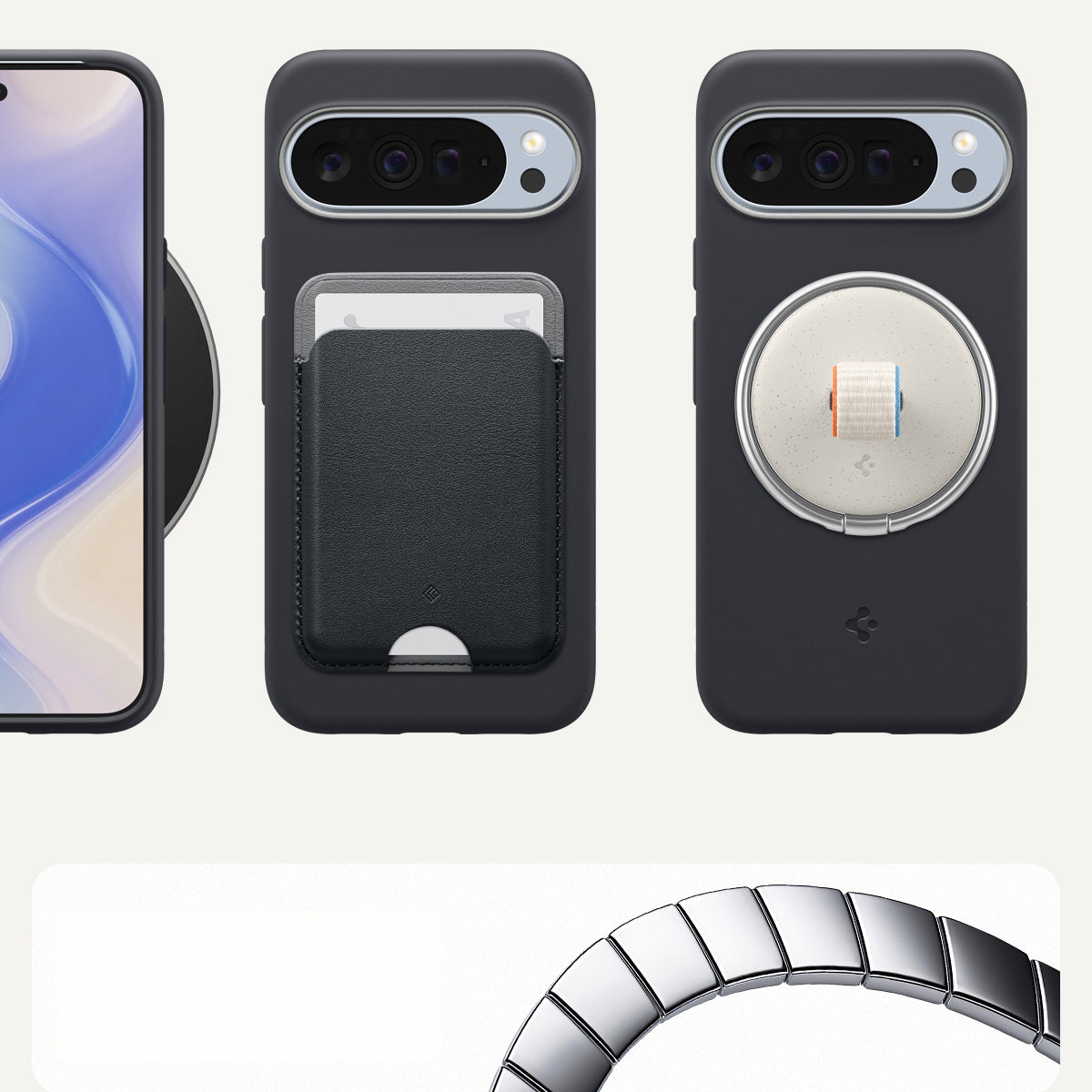 Handyhülle für Google Pixel 10 Pro XL, Spigen Nano Pop Mag mit MagSafe, Schwarz und Grau