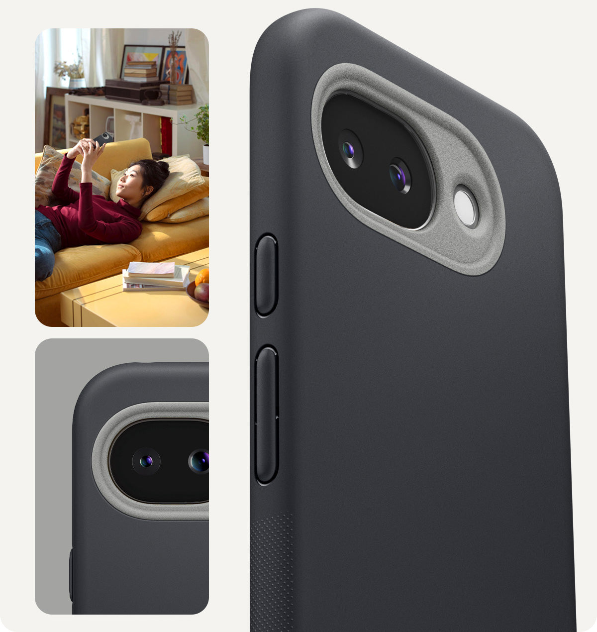 Handyhülle für Google Pixel 10a, Spigen Nano Pop Mag mit MagSafe, Schwarz-Grau