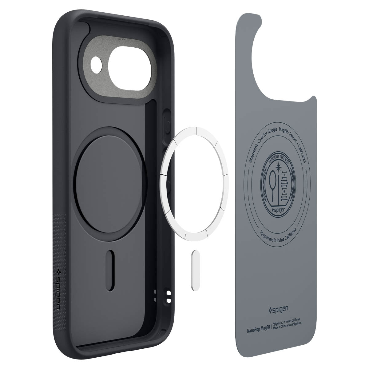 Handyhülle für Google Pixel 10a, Spigen Nano Pop Mag mit MagSafe, Schwarz-Grau