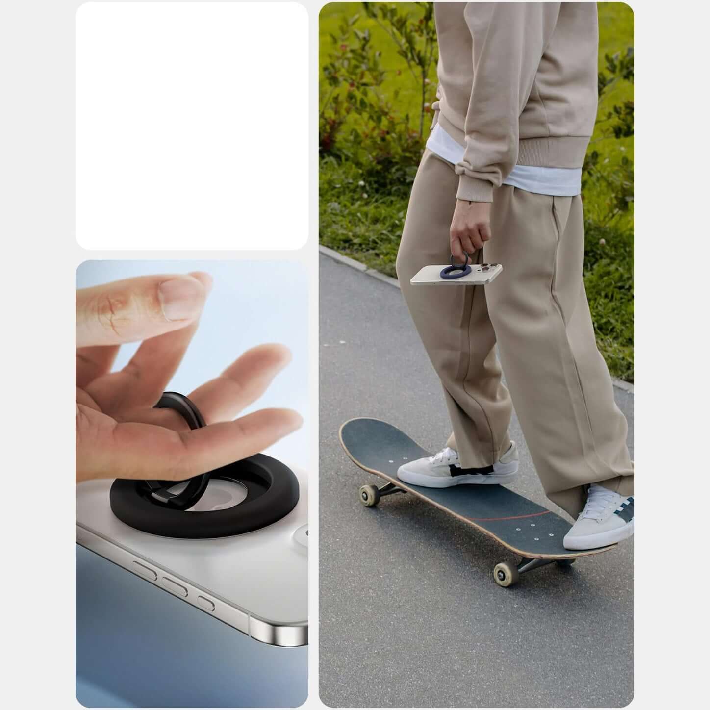 Magnetischer Fingerhalter für MagSafe, Spigen Nano Pop Phone Ring, Schwarz