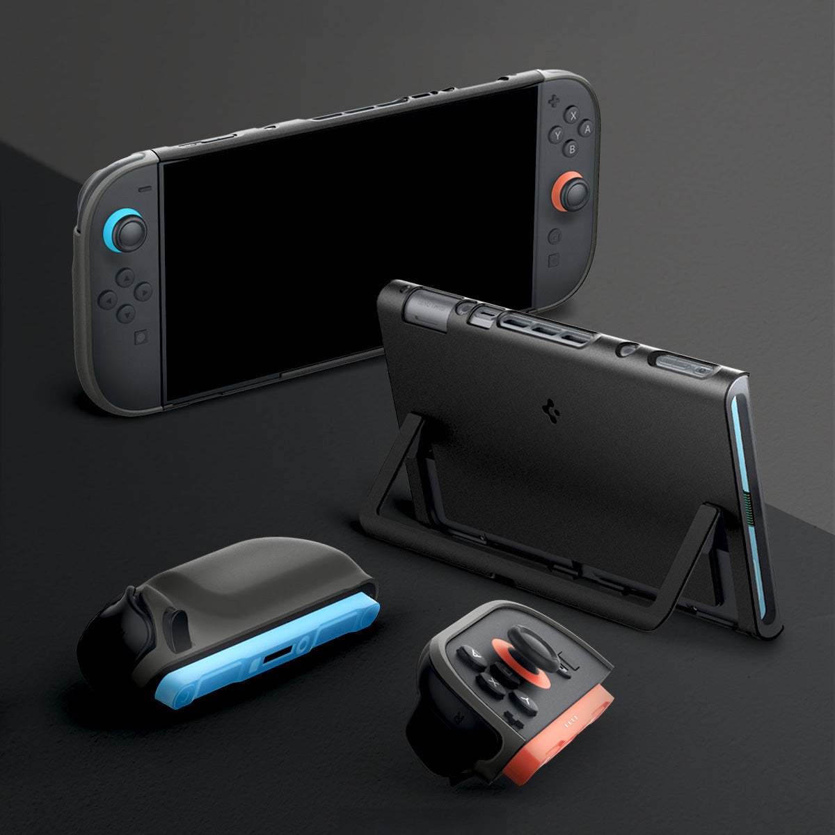 Hülle für Nintendo Switch 2, Spigen Nano Pop V2, Schwarz-Grau