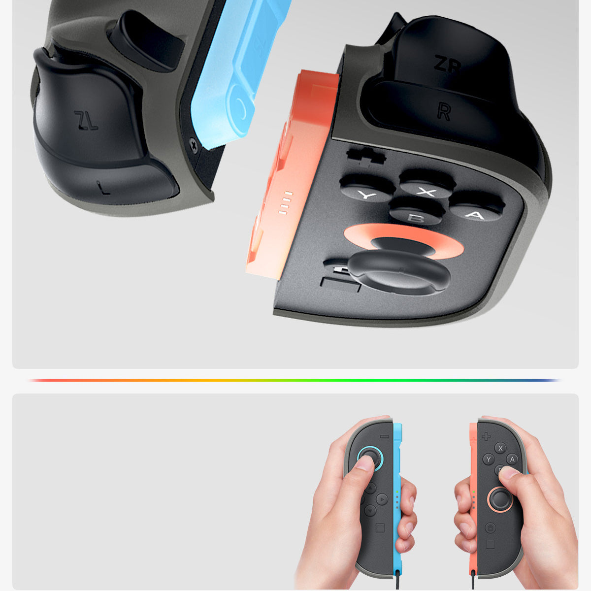 Hülle für Nintendo Switch 2, Spigen Nano Pop V2, Schwarz-Grau