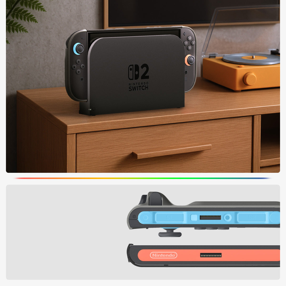 Hülle für Nintendo Switch 2, Spigen Nano Pop V2, Schwarz-Grau