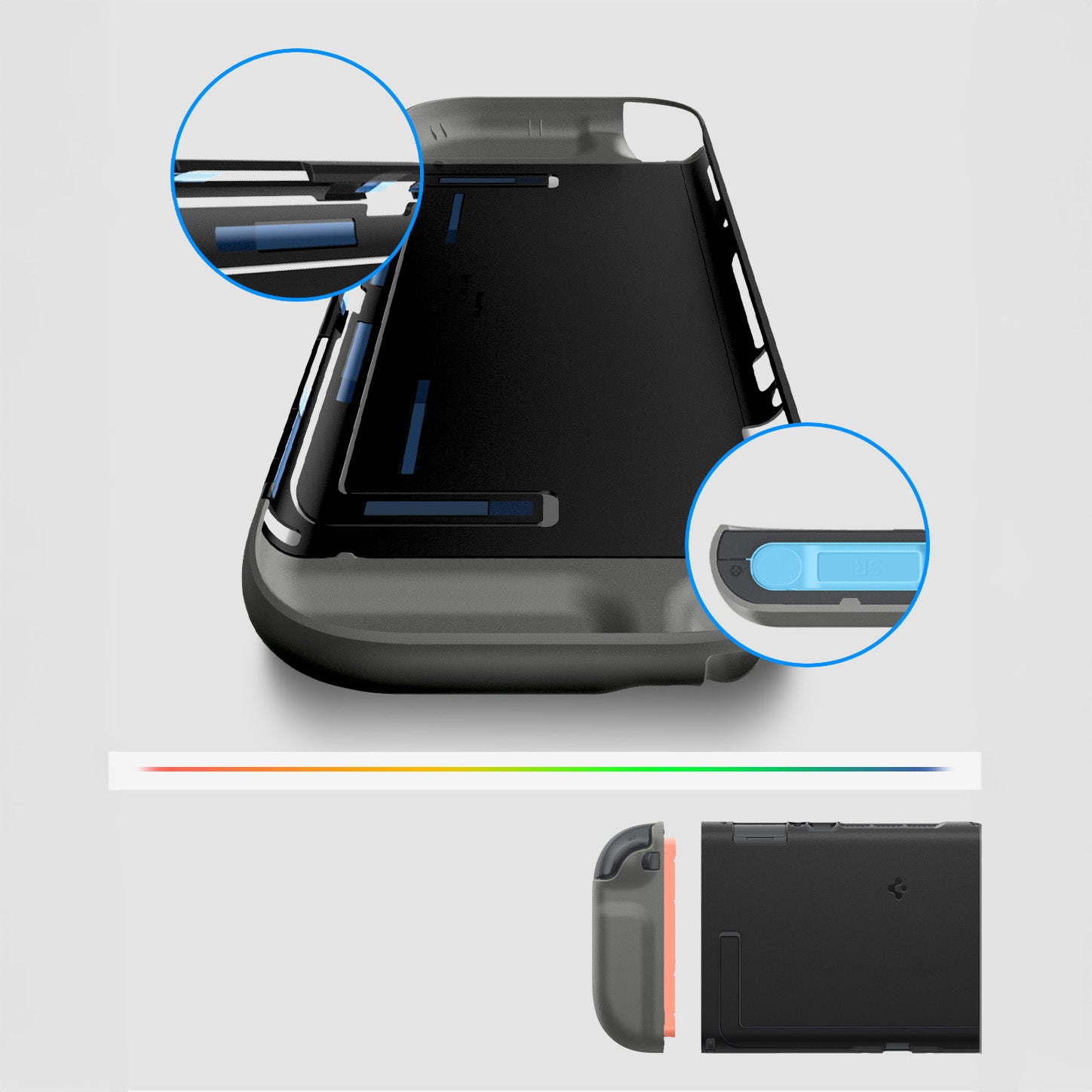 Hülle für Nintendo Switch 2, Spigen Nano Pop V2, Schwarz-Grau