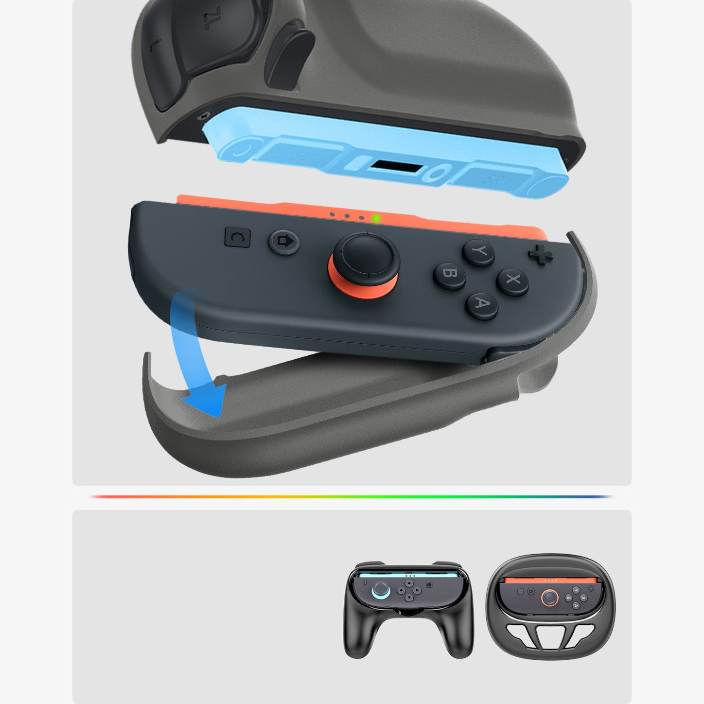 Hülle für Nintendo Switch 2, Spigen Nano Pop V2, Schwarz-Grau