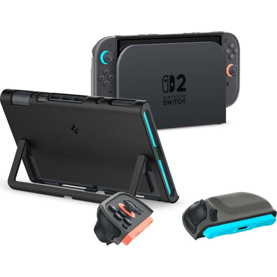 Hülle für Nintendo Switch 2, Spigen Nano Pop, Schwarz-Grau