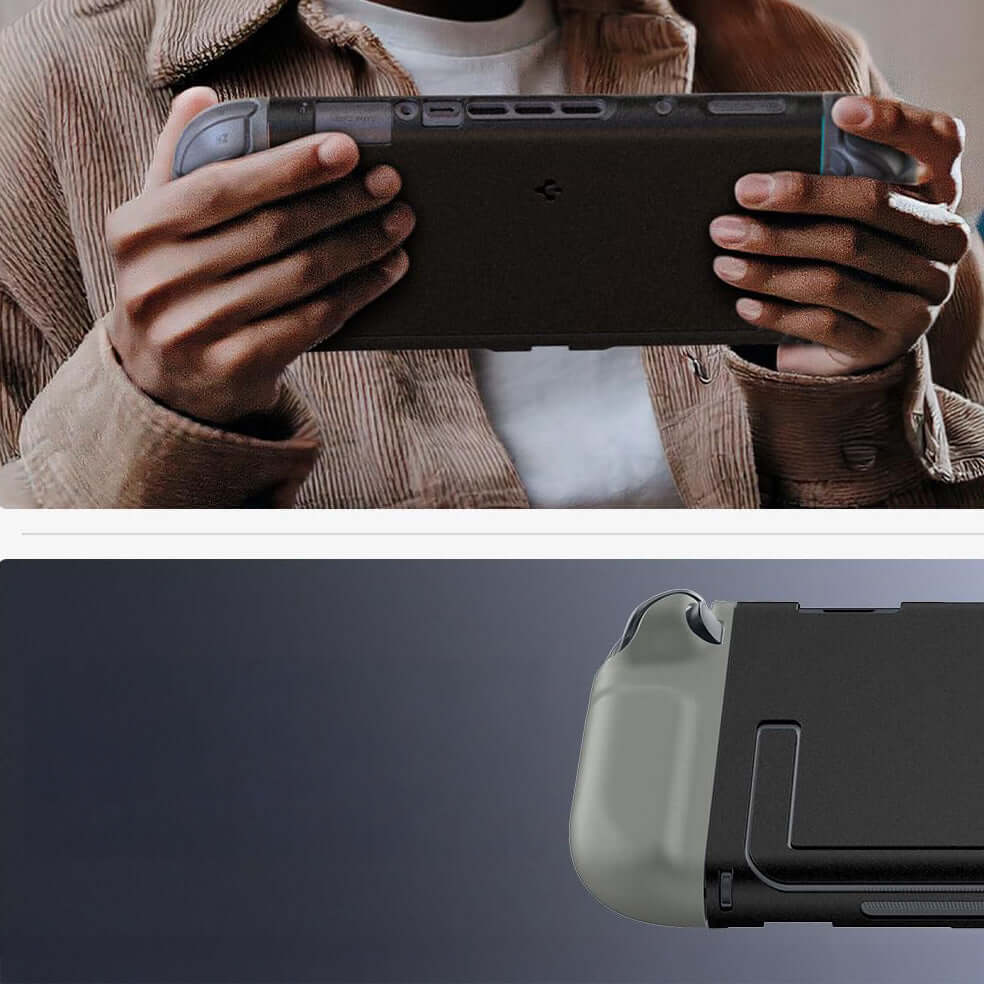 Hülle für Nintendo Switch 2, Spigen Nano Pop, Schwarz-Grau