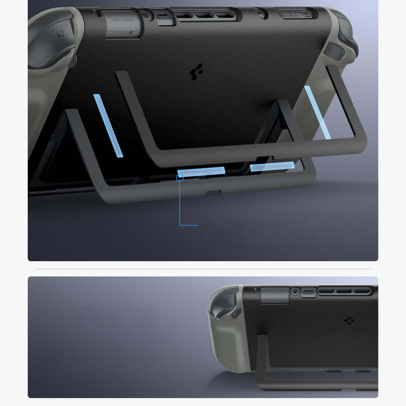 Hülle für Nintendo Switch 2, Spigen Nano Pop, Schwarz-Grau