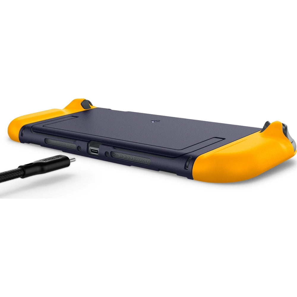 Hülle für Nintendo Switch 2, Spigen Nano Pop V2, Dunkelblau-Gelb