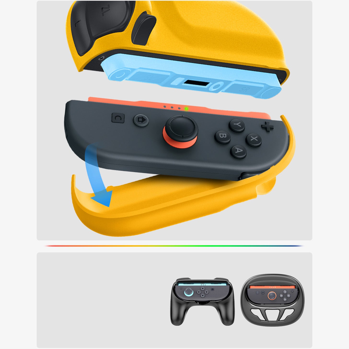 Hülle für Nintendo Switch 2, Spigen Nano Pop V2, Dunkelblau-Gelb