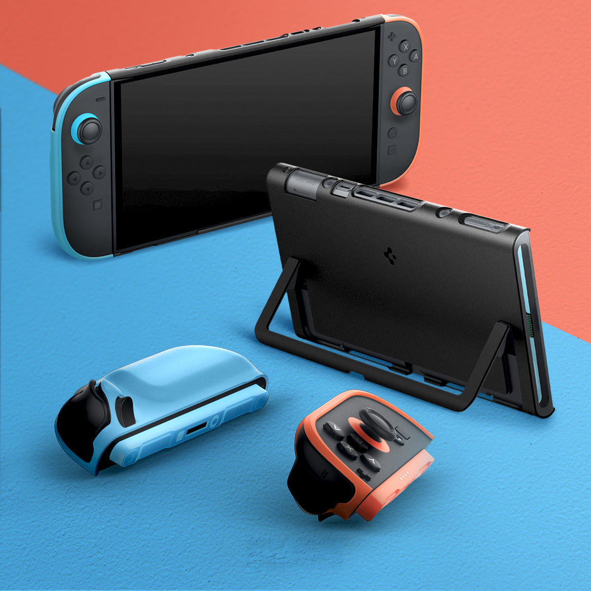Hülle für Nintendo Switch 2, Spigen Nano Pop V2, Rot und Blau (Special Edition)