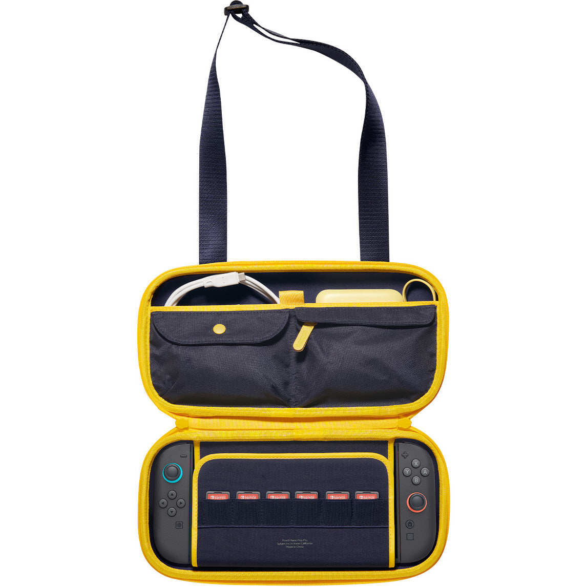 Hülle für Nintendo Switch 2, Spigen Nano Pop Pro Pouch, Dunkelblau-Gelb