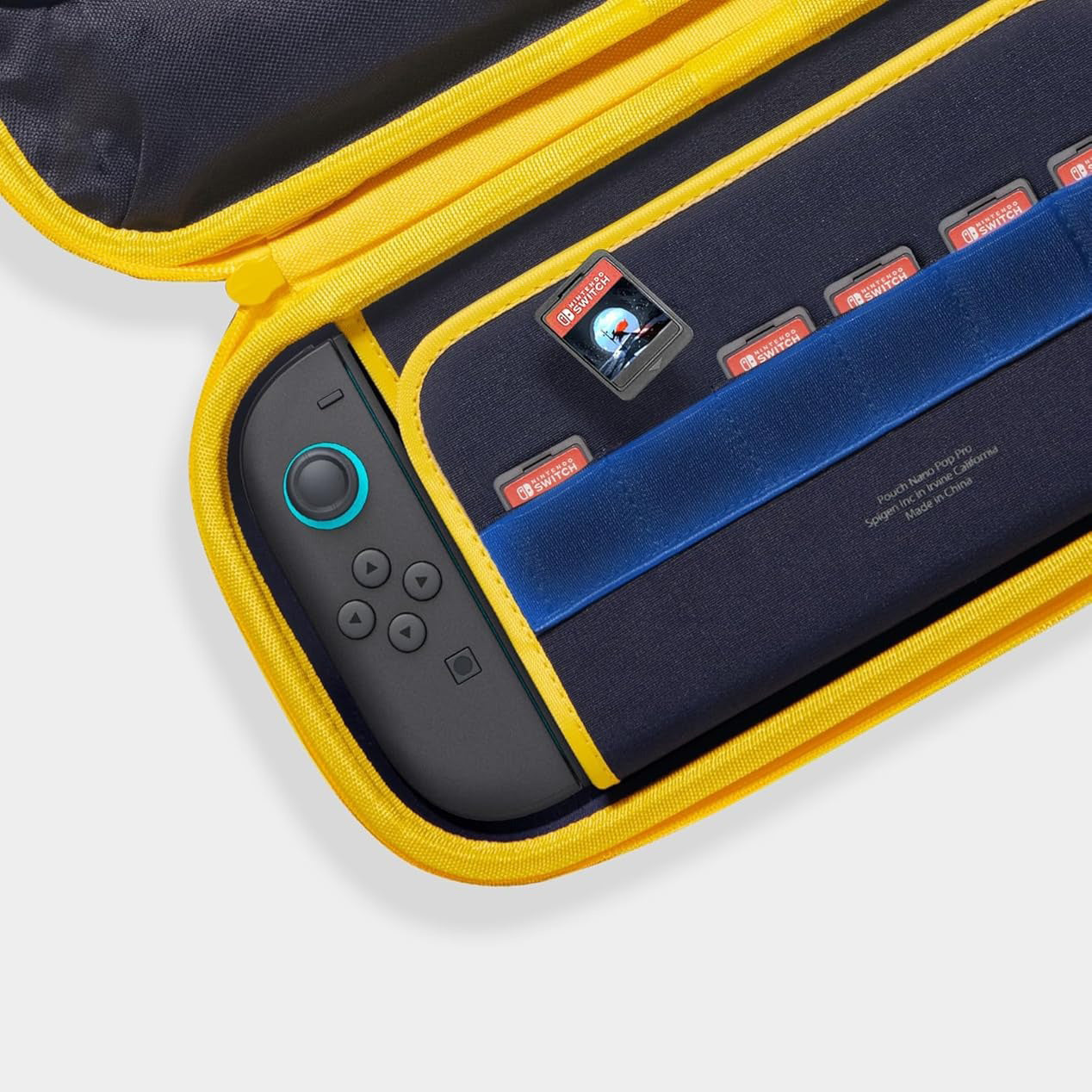 Hülle für Nintendo Switch 2, Spigen Nano Pop Pro Pouch, Dunkelblau-Gelb