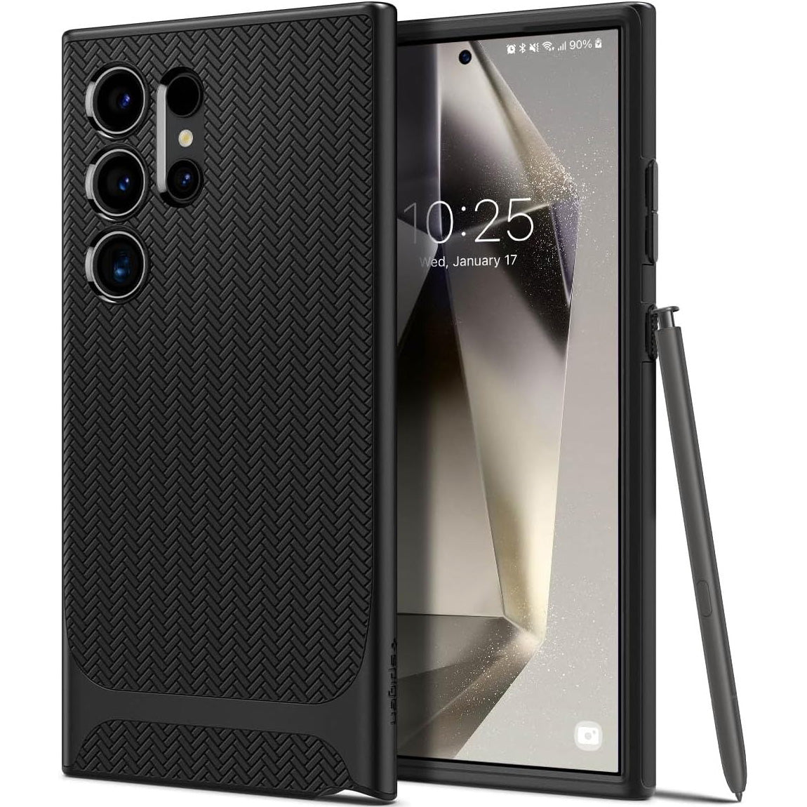 Schutzhülle für Galaxy S24 Ultra, Spigen Neo Hybrid, Schwarz