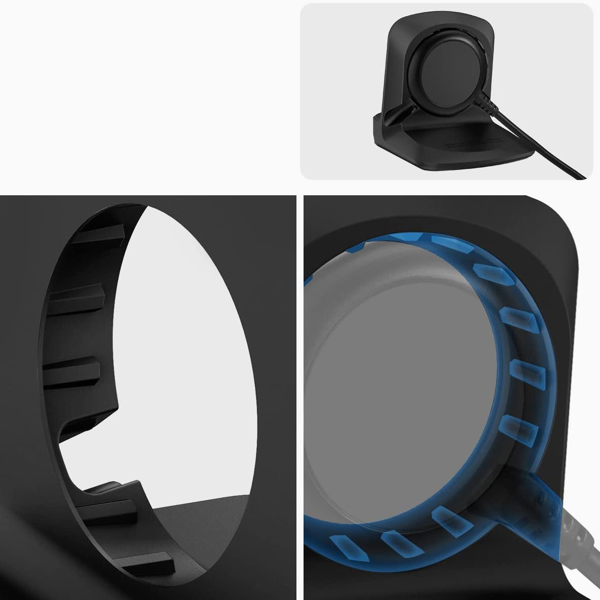 Ladegerät-Dockingstation für Galaxy Watch Ultra / 7 / FE / 6 / 5, Spigen Night Stand S353, Schwarz