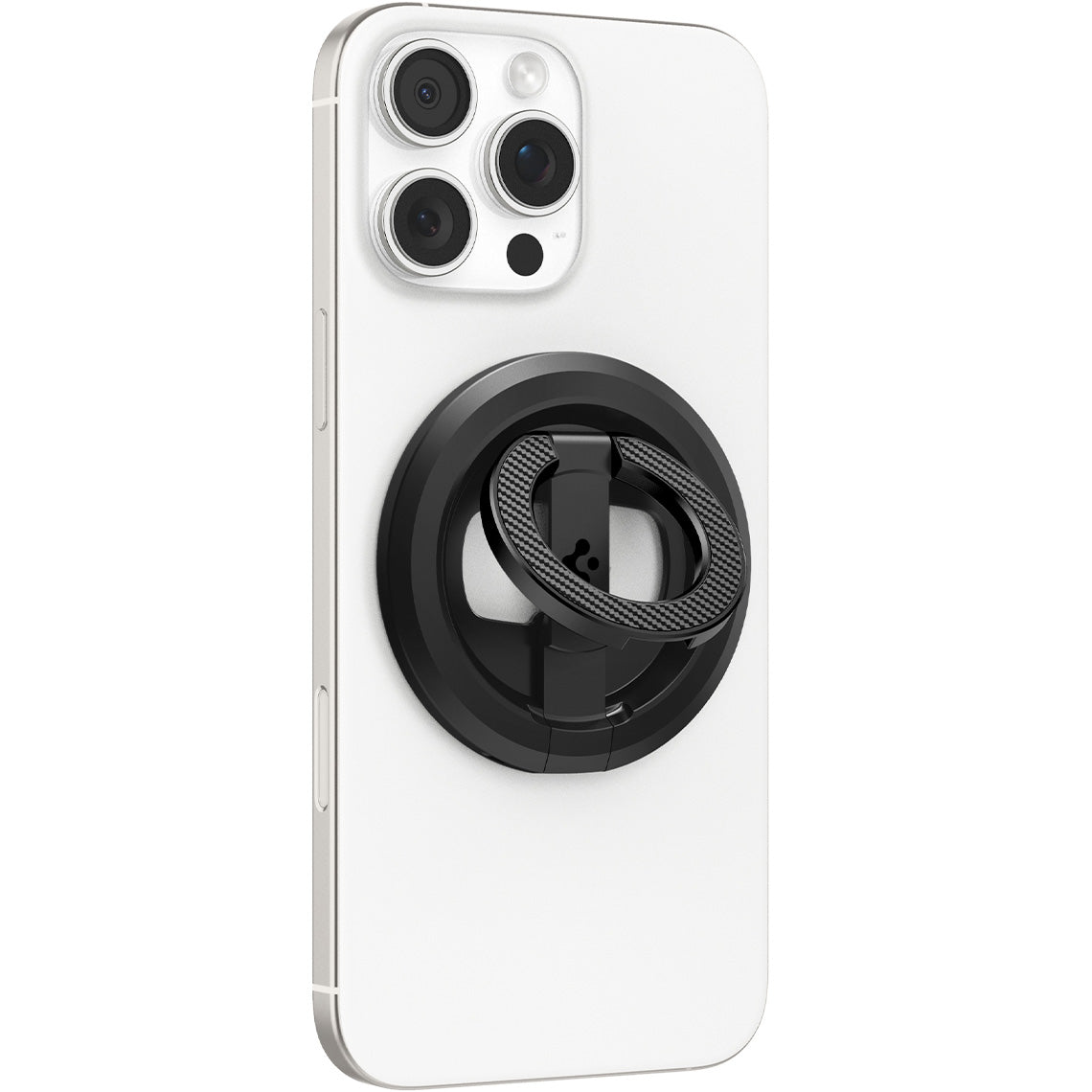 Magnetischer Fingerhalter Stand für MagSafe, Spigen O-Mag Phone Holder MagFit OM102, Schwarz