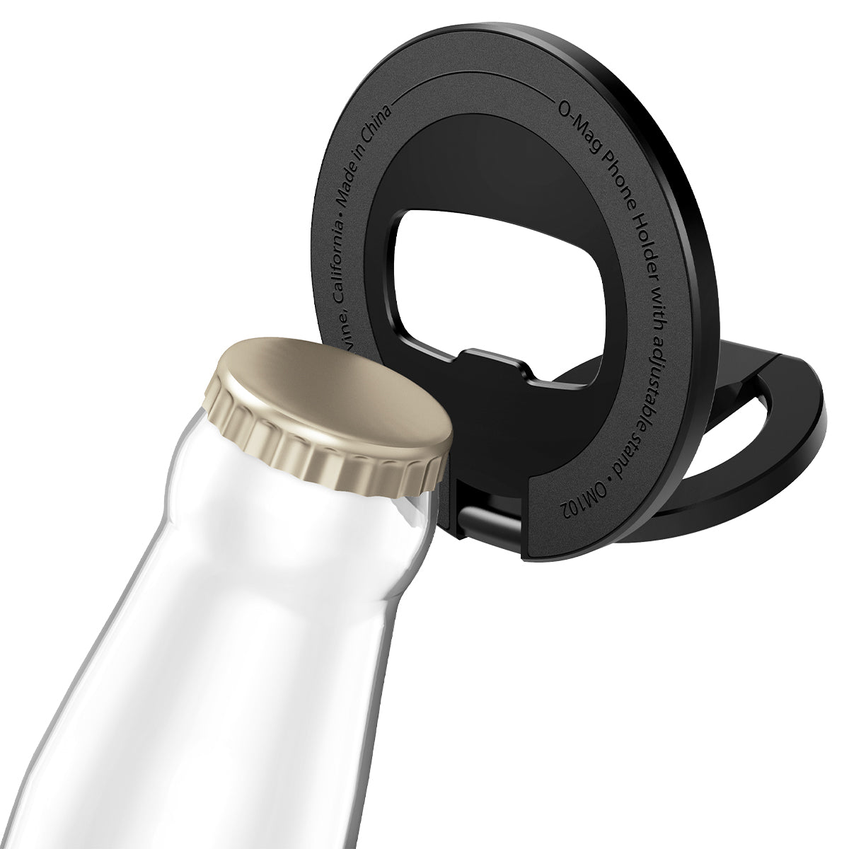 Magnetischer Fingerhalter Stand für MagSafe, Spigen O-Mag Phone Holder MagFit OM102, Schwarz